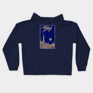 A demon flying at night Kids Hoodie